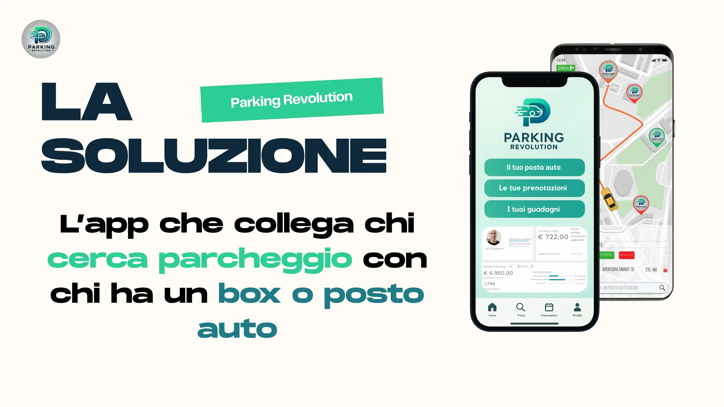 La soluzione: l'app che collega chi cerca parcheggio con chi ha un box o posto auto.